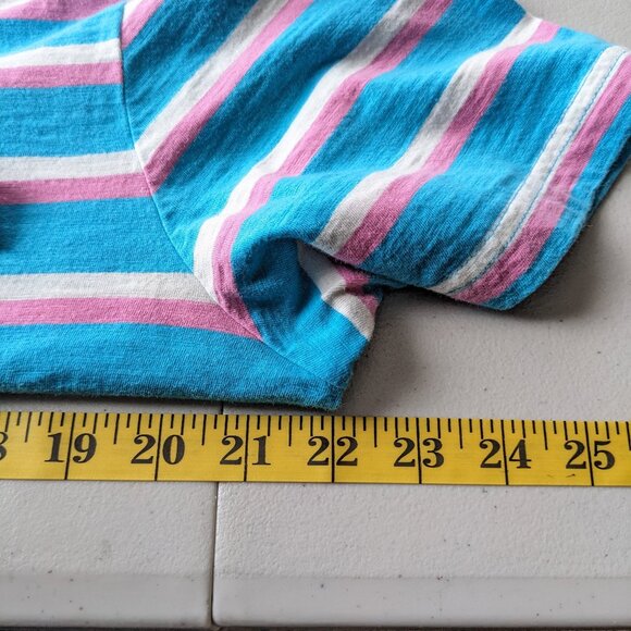 Chubbies Pink, White & Aqua striped t-shirt, front pocket, short sleeve - Picture 5 of 9